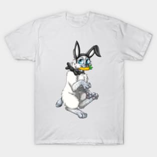 Bobtail BunnyCat: Blue Lynx Point (Black) T-Shirt